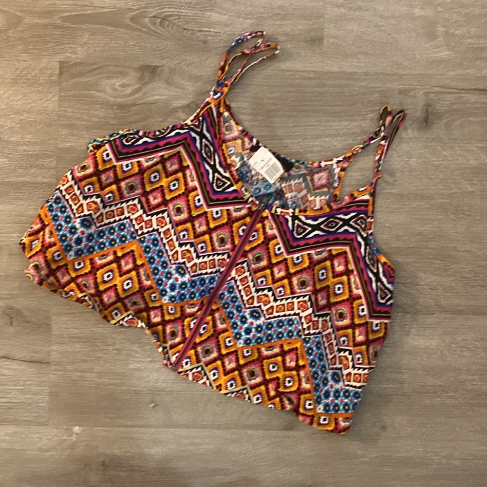 BNWT Paper Tee Boho Crop Top W/Adjustable Straps